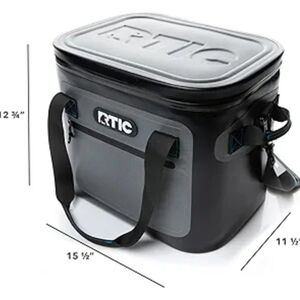 Black and Gray Insulated Cooler with Strap Handle